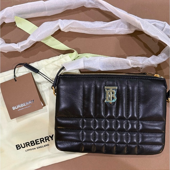 Burberry Black Lola Quilted Leather Twin Pouch On Strap - Picture 2 of 3
